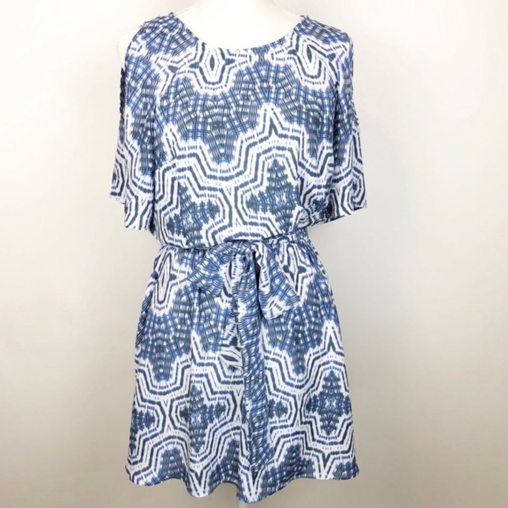 Daniel Rainn Blue White Print Dress